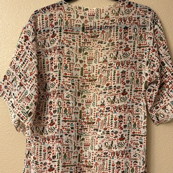 LuLaRoe MONROE Size SMALL Fringe Kimono Wrap Coverup Boho Ethnic Earthy - Picture 12 of 16